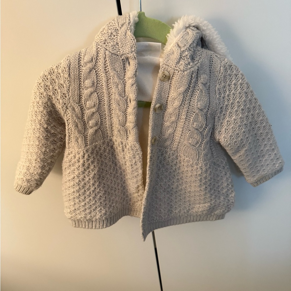 Cozy Cream Knit Kids Jacket